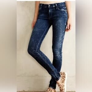 Citizens of Humanity TWIGGY AVEDON SLICK SKINNY JEANS in BLEACH SPLATTER sz 25 2